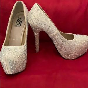 Silver Bedazzled Heels